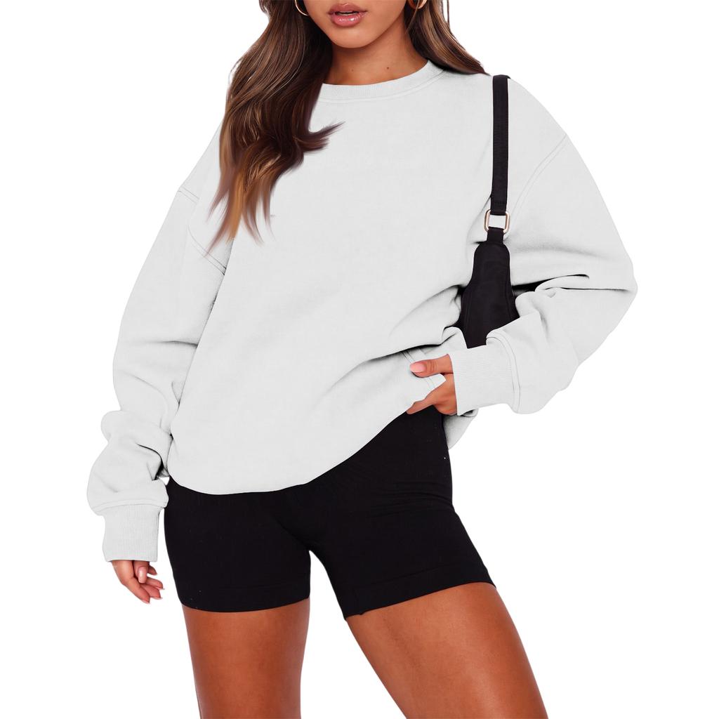 Women's Fashion Long Sleeve Crewneck Sweatshirt Top for Casual Everyday Wear
