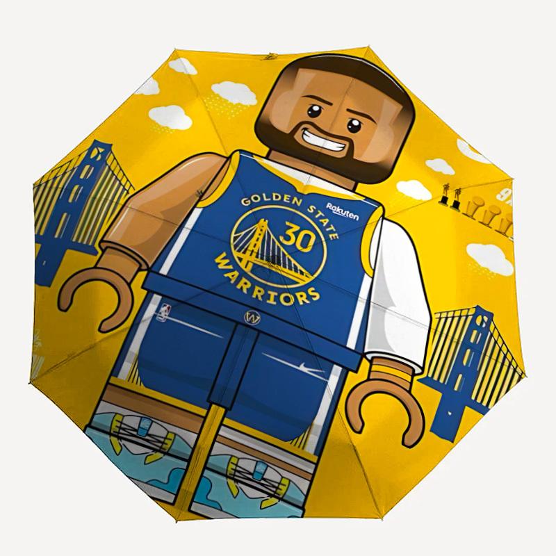 1pc Golden State Warriors Stephen Curry Automatic Umbrella 8 Rib Portable Folding Black Iron Frame for Outdoor, Beach, Travel, Beach Umbrella 193