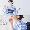 (Dita) Dita Women's Yukata 5-Piece Set: Navy, Blue, White, Hydrangea, Morning Glory, Japanese Style, Retro, Simple, Elegant, Easy To Wear by One