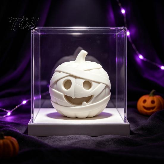 Hand Painted Ghost Ornament 3D Printed Halloween Mummy Figurine, Blank DIY Paintable Bandage Pumpkin Statue, Tabletop Decor Mini Desktop for
