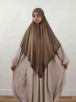 145*145Cm Large Size Jersey Modal Square Scarf Stretchy Muslim Instant Hijab Layer Khimar Eid Islamic Women Prayer Headscarf