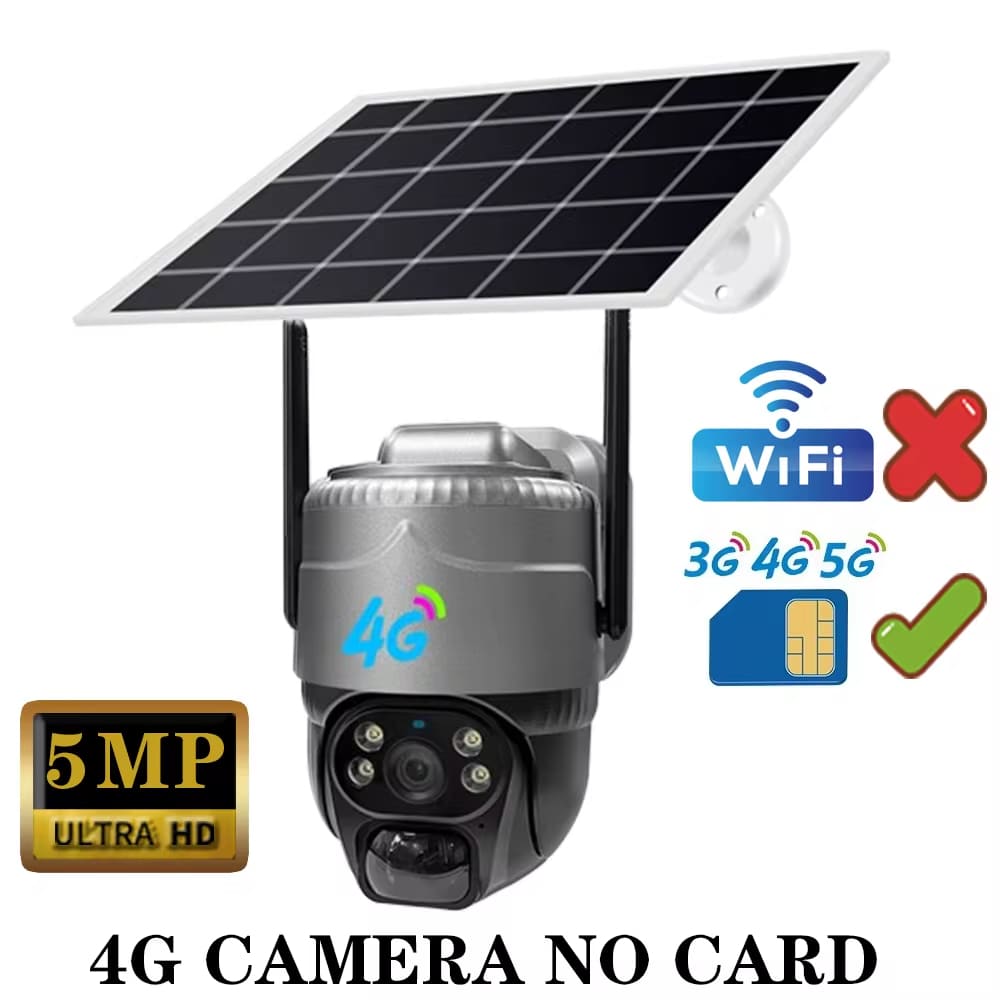 V380 5MP WIFI / 4G kamera Solární PIR detekce člověka Noční vidění Venkovní vodotěsné zabezpečení Video IP PTZ Camara CCTV monitor