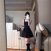 Women's 2025 French Hepburn Black Spaghetti Strap Dress - Slimming & Sexy Summer Style