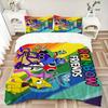 Colorful Rainbow Friends Characters Print 3Pcs Bedding Set,Duvet Cover with 2 Bedro,Pillowcase Home Birthday Gift