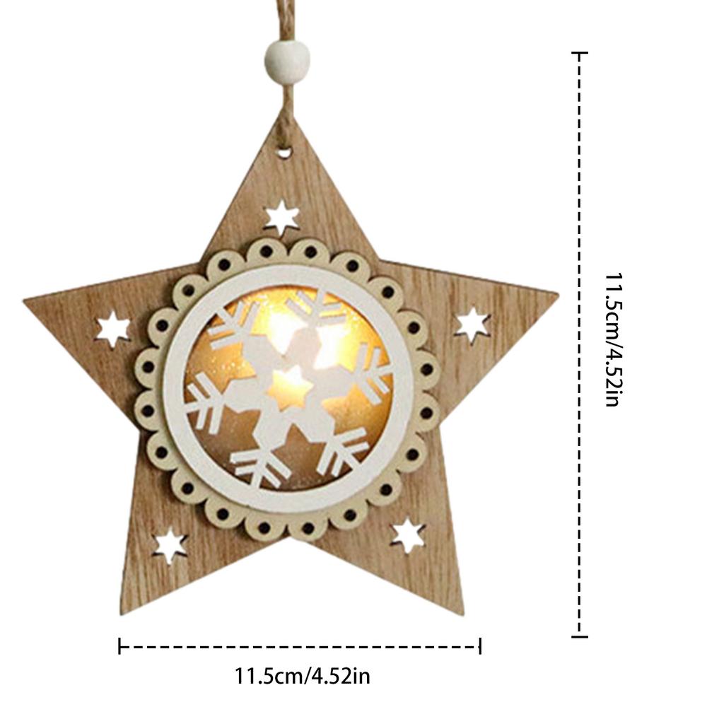 Christmas LED Light Wooden Ornament Christmas Tree Decoration For Home Party New Year Kids Gifts