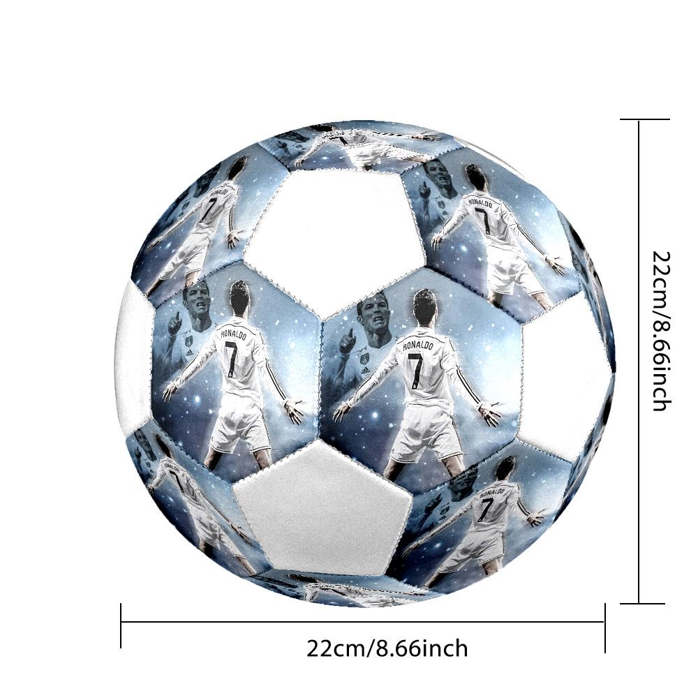 Cristiano Ronaldo Size5 Soccer Ball, Colorful, Suitable for All Ages, Machine-stitched, PVC Material, Competition Grade,durable and High Bounce