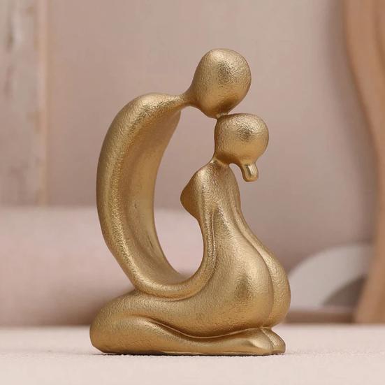 Yousheng Kissing Couple Statue, Modern Abstract Lover Figurine, Resin Romantic Couple Sculpture for Home, Office, Desktop, Bookshelf, Wedding Decor