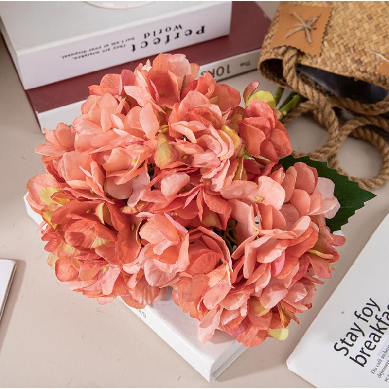 1pc Hydrangea Artificial Flower 37cm , Lifelike Silk Flowers DIY Wedding Bouquet Fake Flower for Table Centerpieces Home Decoration