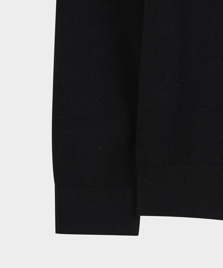 BROOKS BROTHERS Wool Cashmere Solid Half-Neck Sweater (Black) (Bbwumbg406)