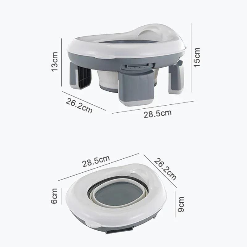 3 In 1 Travel Toilet Seat Foldable Children Potty with Bags Baby Pot Portable Silicone Baby Potty Training Toilet Seat for Kids