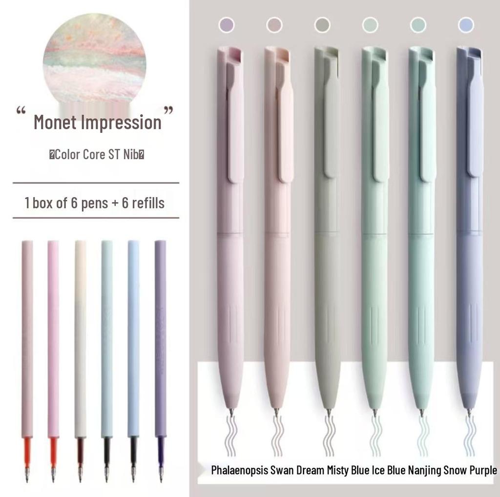 Morandi Series Push-Type Gel Pens - Japanese Style Student Set for Journals