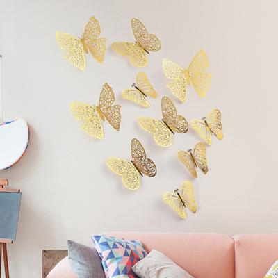 1 Set Wandaufkleber mit Kleber, ausgehöhltes Design, Papierkunst, 3D-Schmetterling, Kühlschrankaufkleber, Heimdekoration, Haushaltsbedarf