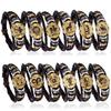 12 Constellations Cowhide Beaded Leather Bracelet – Adjustable Woven Birthday Gift
