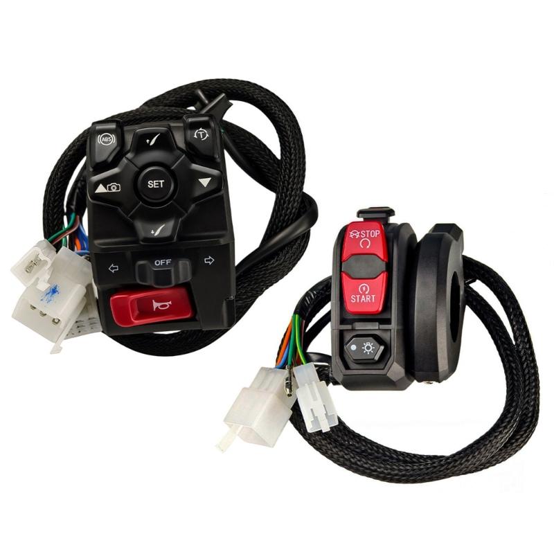

Motorcycle Handlebar Control Assembly Kit Integrated Lighting Horn Controls High Strength Materials For Motorcycle Electrical Systems 1