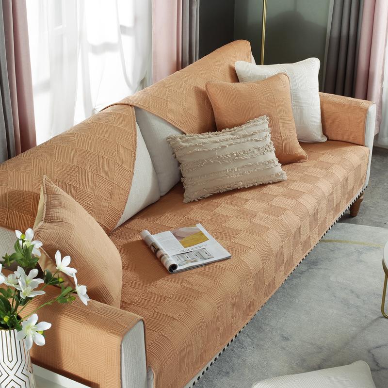 Summer Pure Cotton Sofa Cushion Fabric Simple Four-season Universal Cotton Non-slip Cushion Modern Sofa Cover Cover