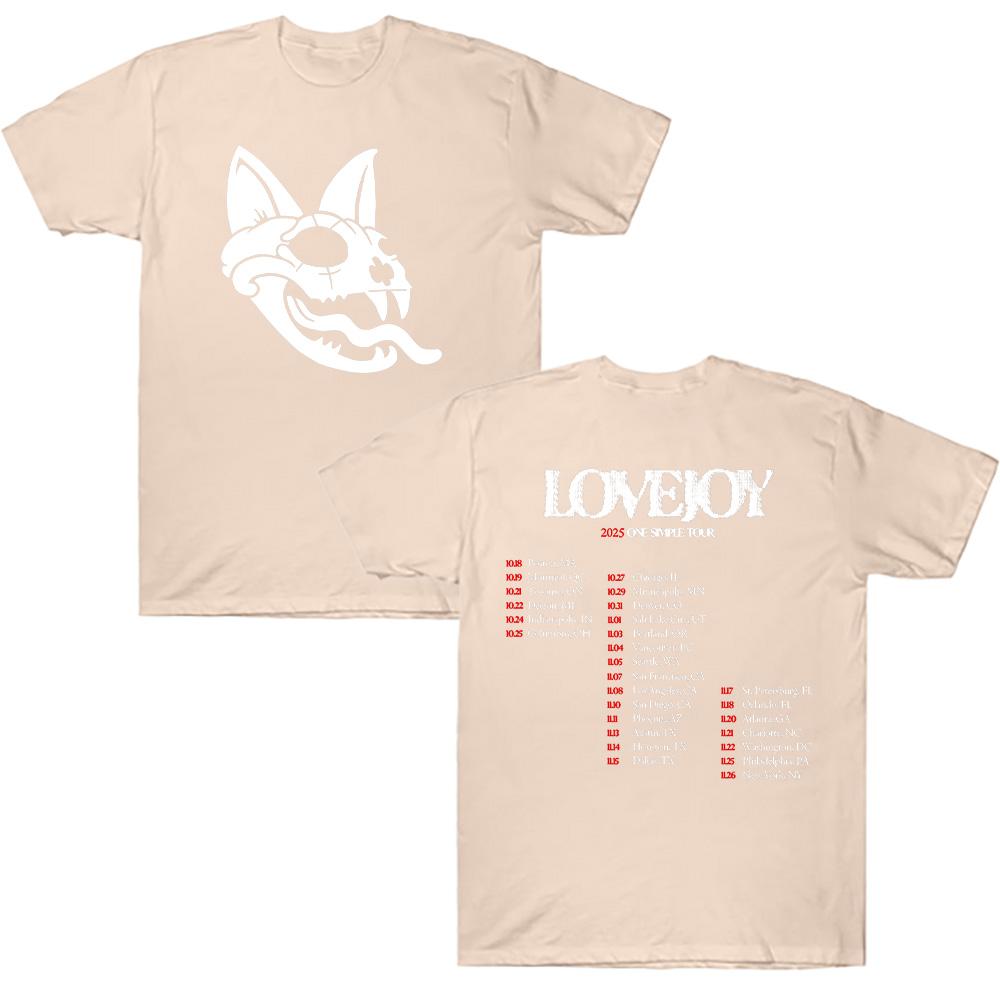 Loveoy 2025 One Simple Tour T-skjorter Lovejoy Band Grafiske T-skjorter Casual Herreklær Mote Unisex Høy Kvalitet Bomulls-T-skjorte Y2K