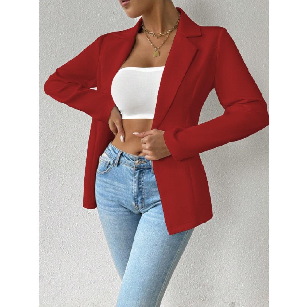 Women's Elegant Blazers Long Sleeve Solid Formal Blazer Ladies Office Work Set Single Button Outerwears Jackets Coat