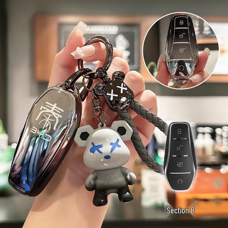 BYD Key Case for Han, Dolphin, Seagull, Mini, Yuan, Tang, Song Pro, and Qin Plus.