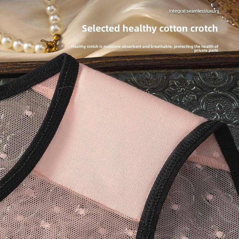 Ladies Spring and Summer New Style of Pokpoint Letter Waist Transparent Mesh Yarn Breathable Waist Triangle Briefs