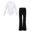 Tuta a maniche lunghe body leotard maglietta con pantaloni per ballo Jazz Latino