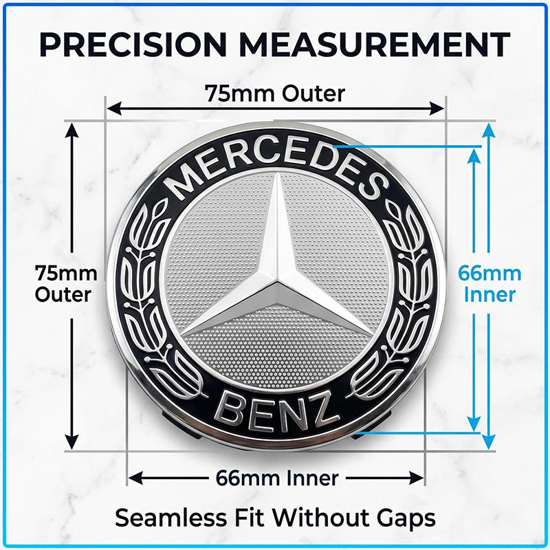 AABIG1 4PCS Car Wheel Center Hub Cap Covers Auto Rim Cover Emblem For Mercedes Benz W203 W204 W211 W210 W124 AMG W202 W220 CLA W212