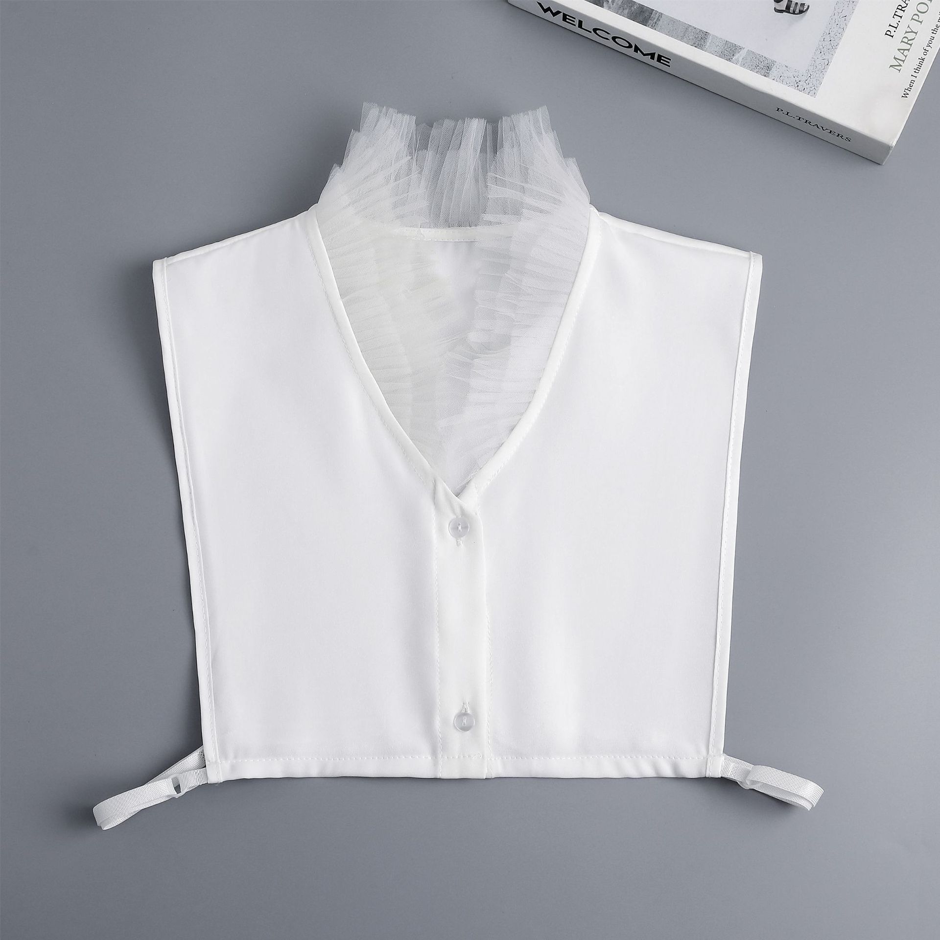 

Женская рубашка-стойка с воротником-стойкой, поддельный воротник для женского костюма, полурубашка, блузка, топы, съемные блузки, поддельный воротник, аксессуары для галстуков