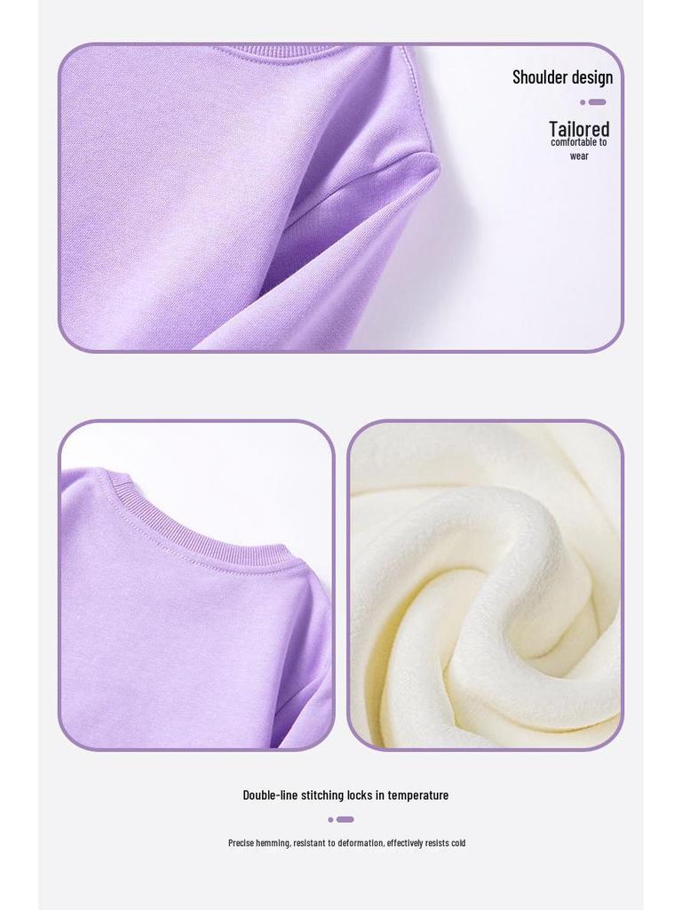 Child's Warm Cartoon Sweatshirt: Velvet, Thick, Long-Sleeve, Winter-Ready, Korean Casual Style—No Hood