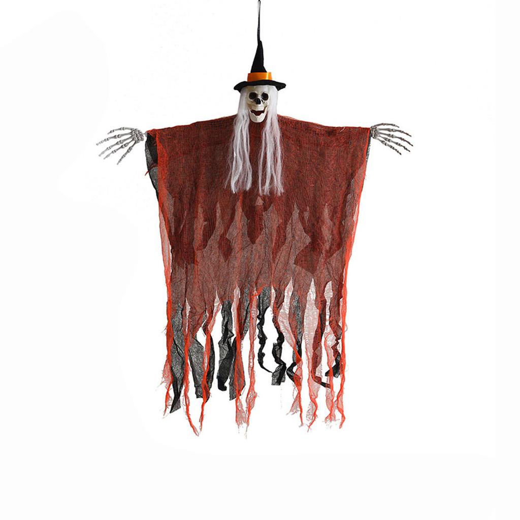 Halloween Hanging Skeleton with Hood Decoration Prop for House Indoor Outdoor