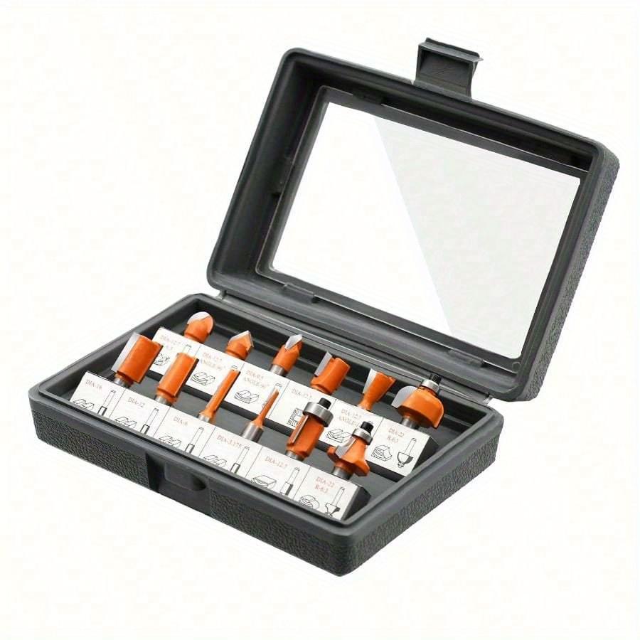 

Набор из 12 фрез для фрезерования - Фрезы для деревообработки - Традиционные инструменты для деревообработки - Кейс для переноски по дереву - Набор фрез для начинающих столяров