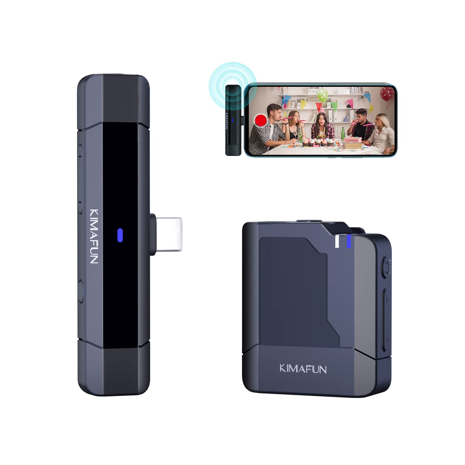 

Беспроводной петличный микрофон KIMAFUN G50-3 для телефонов Android, Plug & Play, мгновенное подключение, шумоподавление, сбор звука на 360°, запись, нет