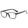 Unisex Fashionable Square Bifocal Reading Glasses Men Women Vintage Far Near Sighted Eyeglasses Black Frame Clear Lens Presbyopia Eyewear