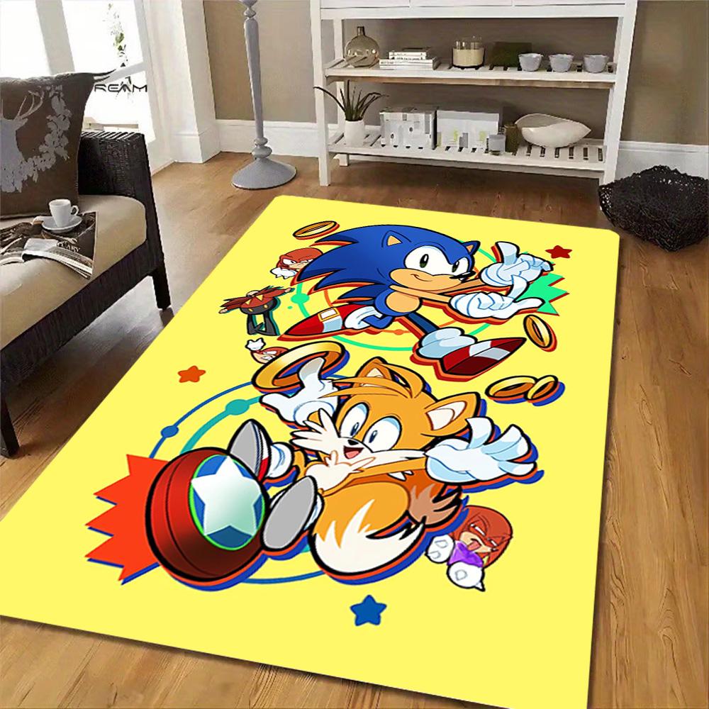 Sonic The Hedgehog Tails Art Print Decoration,Carpet,Living Room,Bedroom, Non-slip,Square rug