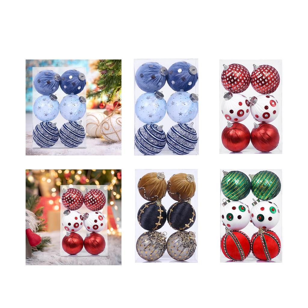 6Pcs Christmas Ball Ornaments Christmas Ornaments Christmas Decor Thoughtful Gift Hanging Ornaments for Anniversaries Holiday