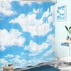 Blue Sky Background Cloud Shower Curtain Natural Landscape Waterproof Fabric Polyester Bathtub Decoration 12 Pack Hook