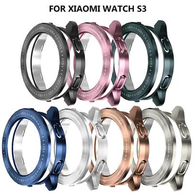 Kryt pro Xiaomi Mi Watch S3 Case Příslušenství PC Protector Shell pro Mi Watch S3 Galvanizované pouzdro pro kreslení drátu+rámeček