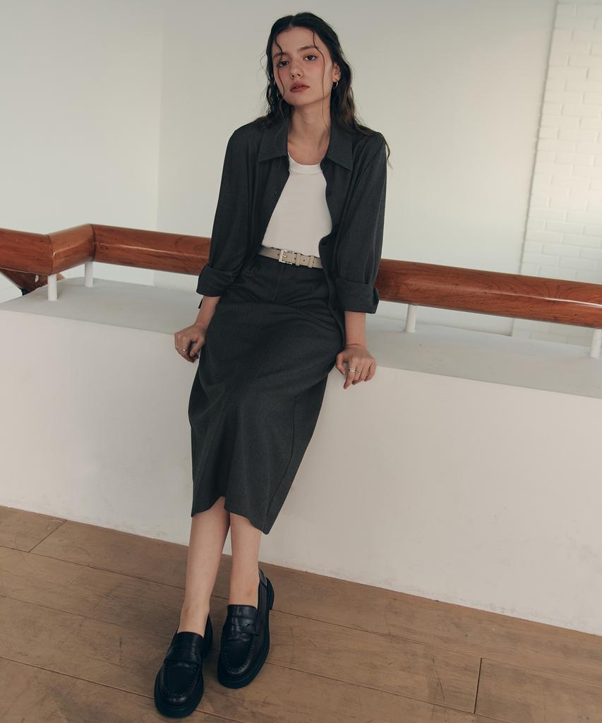 Zero Street Chloe Long Skirt / Charcoal