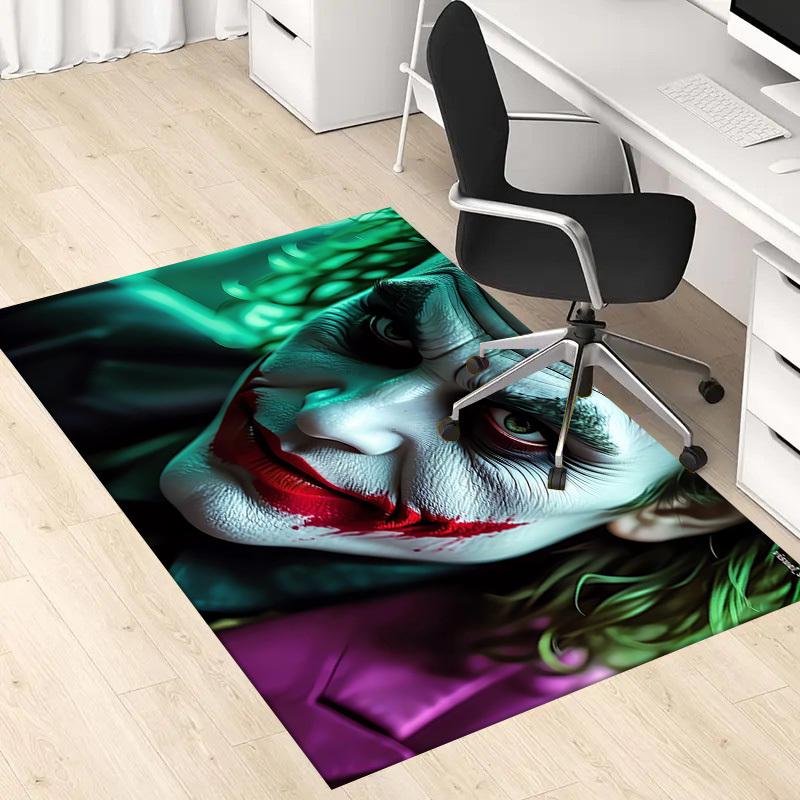 1pc Office Carpet Chair Mats Joker Clown Makeup Artwork Perfect for Office Chairs, Living Rooms, Or Bedrooms,Polyester Carpet.HDT251