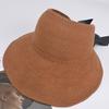 New Knitted Empty Top Hat Female Summer Sunscreen Bow Big Hat Straw Hat Outdoor Sun Hat