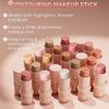 Rouge-Stick in 12 Farben, matt, Highlighter-Stick, natürliches Nude-Make-up, Gesichtsdefinition, Konturierungsstick, multifunktionaler Make-up-Stick