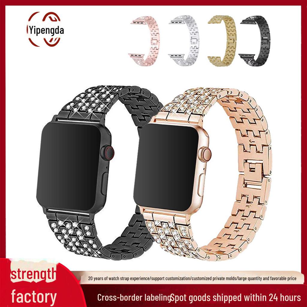 Full Diamond Alloy Watch Strap for Samsung S3, Huawei GT2, Apple Watch 8, and iWatch