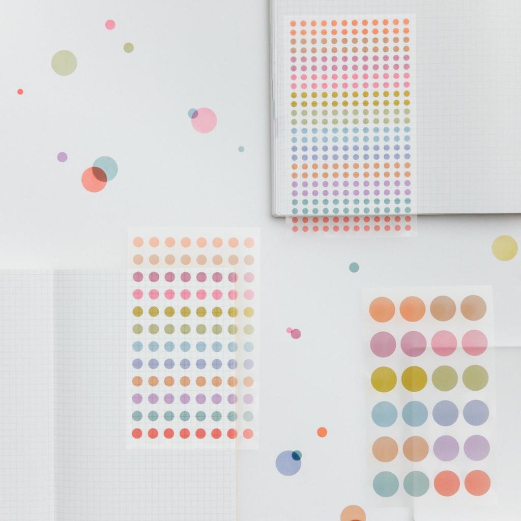 Hobonichi Techo TSUKI No Round Stickers Planner Accessories IRO/See-through (15mm)