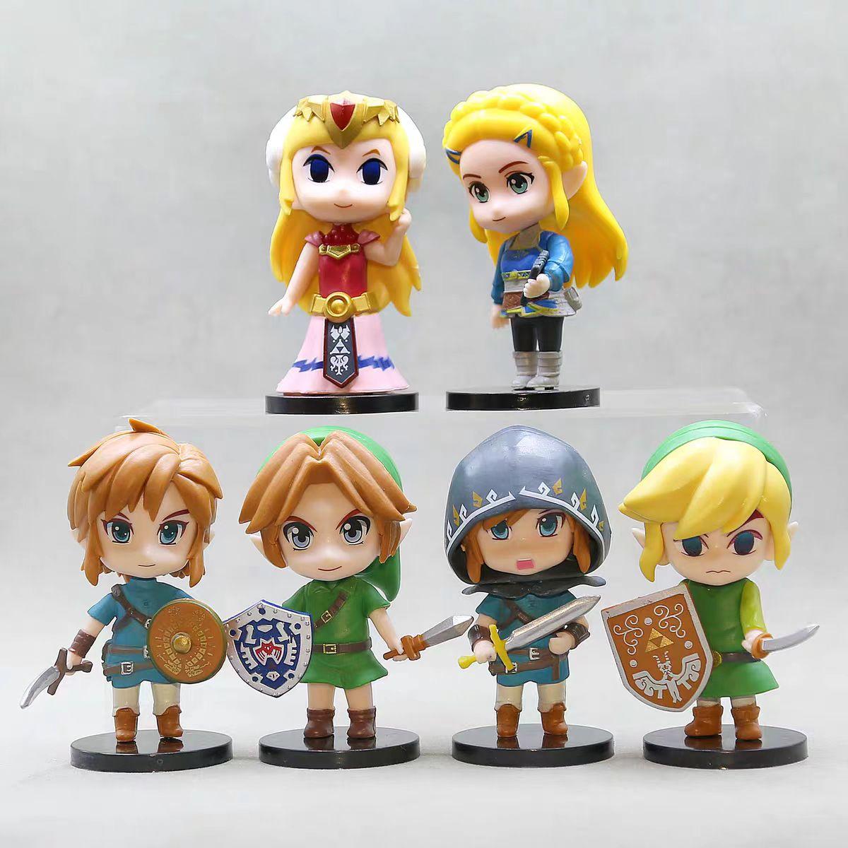 

6Pcs/Set 10cm The Legend of Zelda Figure Link Princess Zelda Q Version Figure Game Decoration Ornaments Doll Model Toys