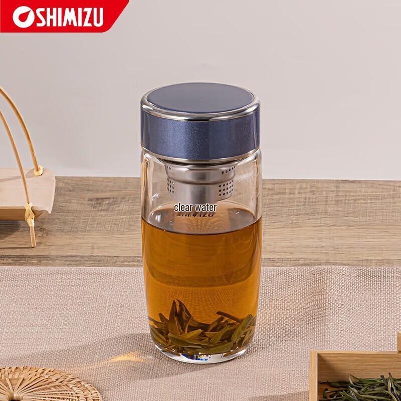 SHIMIZU High Borosilicate Glass Insulated Tea Infuser Bottle