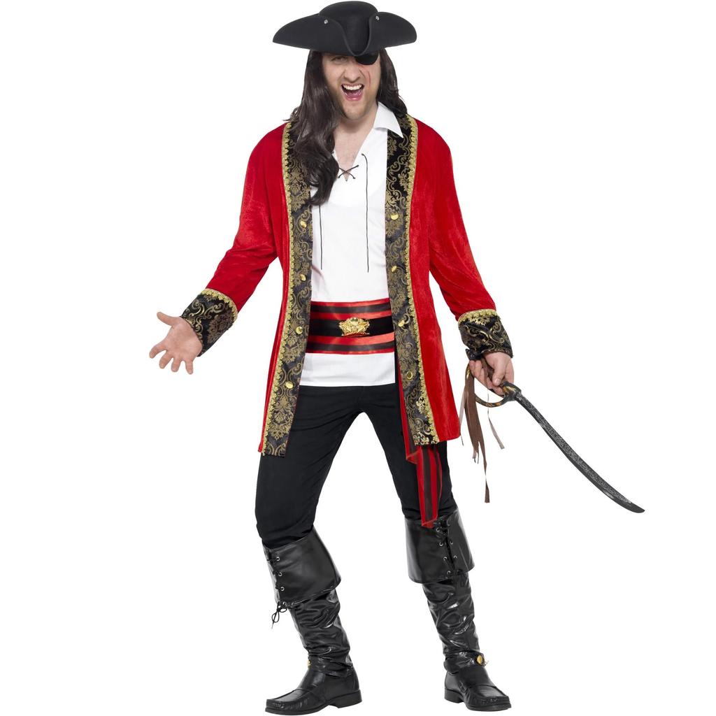 Smiffys Mens Curves Pirate Captain Costume Set