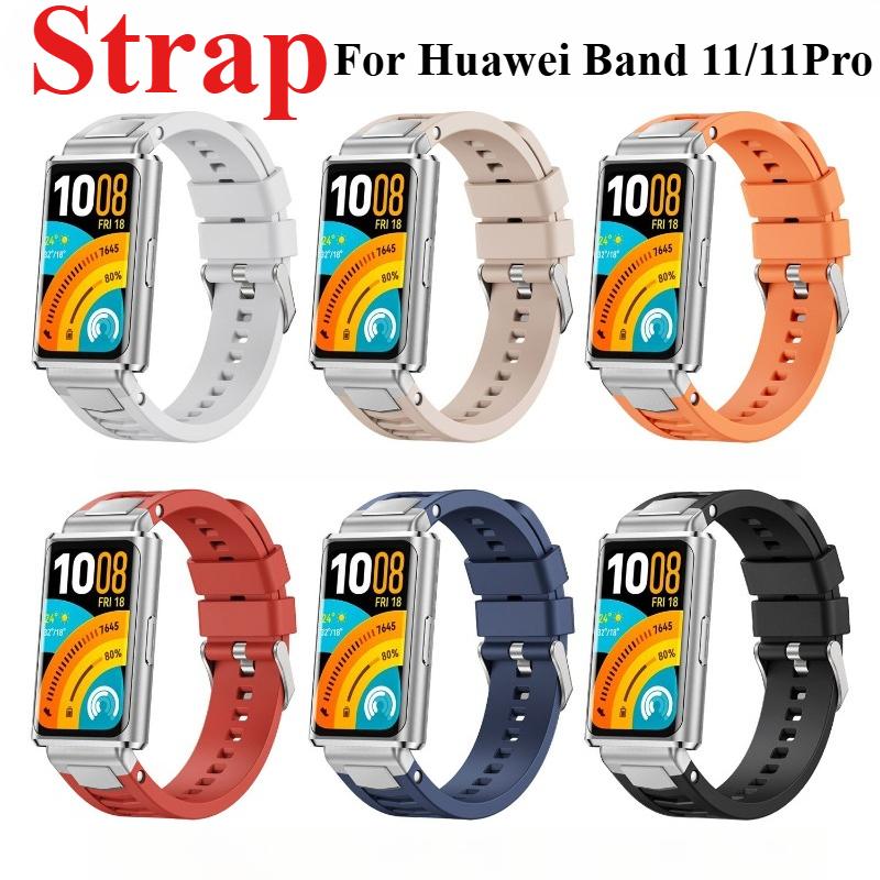 Silicone strap for huawei Band 11/11NFC Accessories Sport breathable Bracelet Wristband belt pulseira correa for huawei band 11Pro/11ProNFC