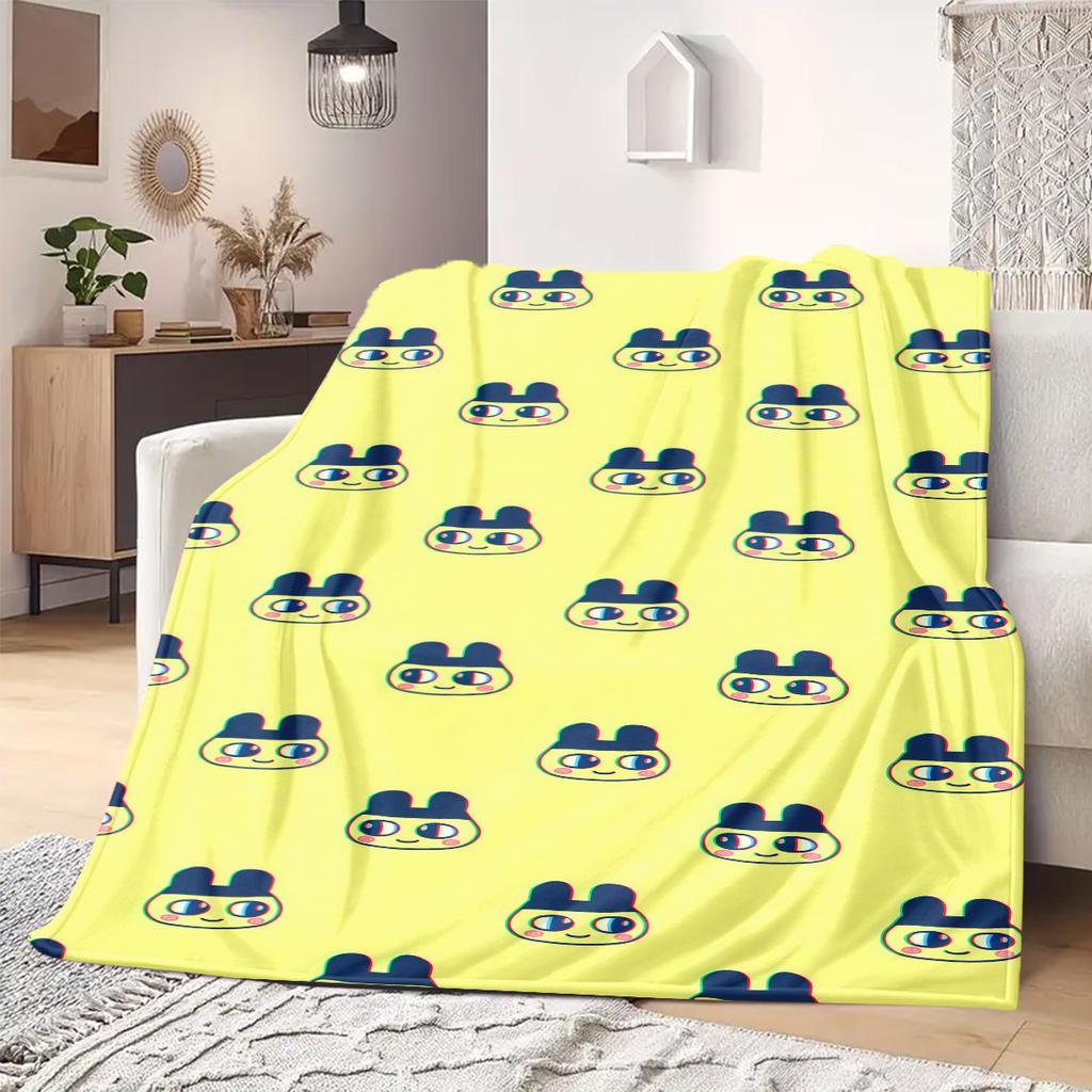 Tamagotchi Anime Print Blanket Warm Comfortable Flannel Blanket Suitable for Bedrooms, Sofas, Beds, Chairs, Picnics, Travel