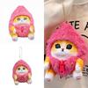 New Cute Cat Plush Toy Strawberry Cosplay Stuffed Animal Doll Bag Pendant Gift For Girls