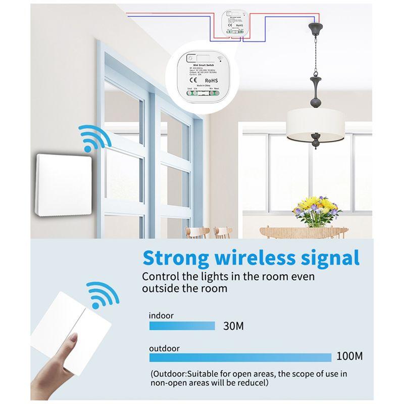 

Wireless Remote Control No Battery RF433Mhz Self-Powered Waterproof Light Switch 85V-240V, 2X1Gang 1Receiver China Mainland