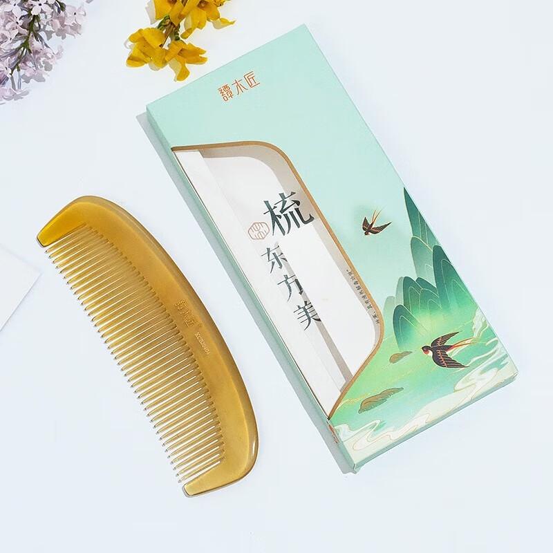 Коричневая расческа Mujiang из рога овцы