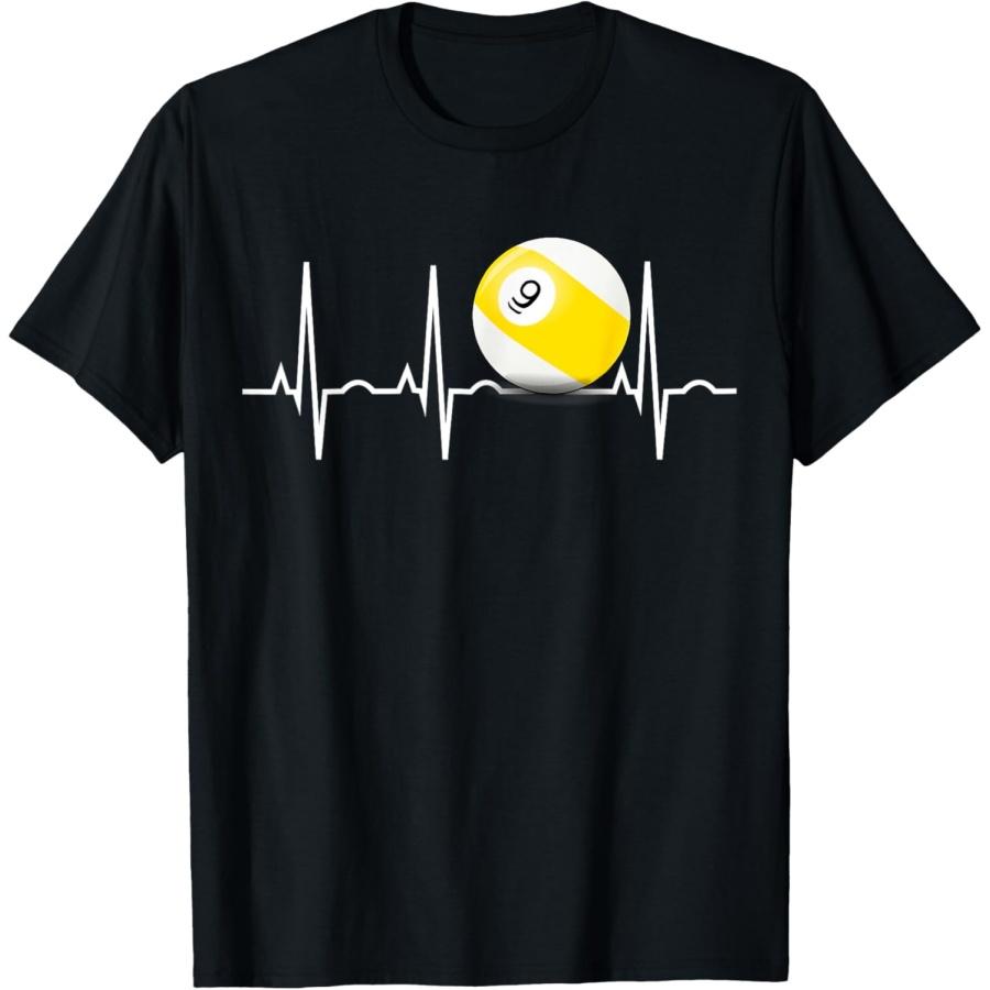 9 Ball Shirt - Pool Player Nine Ball Heartbeat Gift T-Shirt T-Shirt(1) S